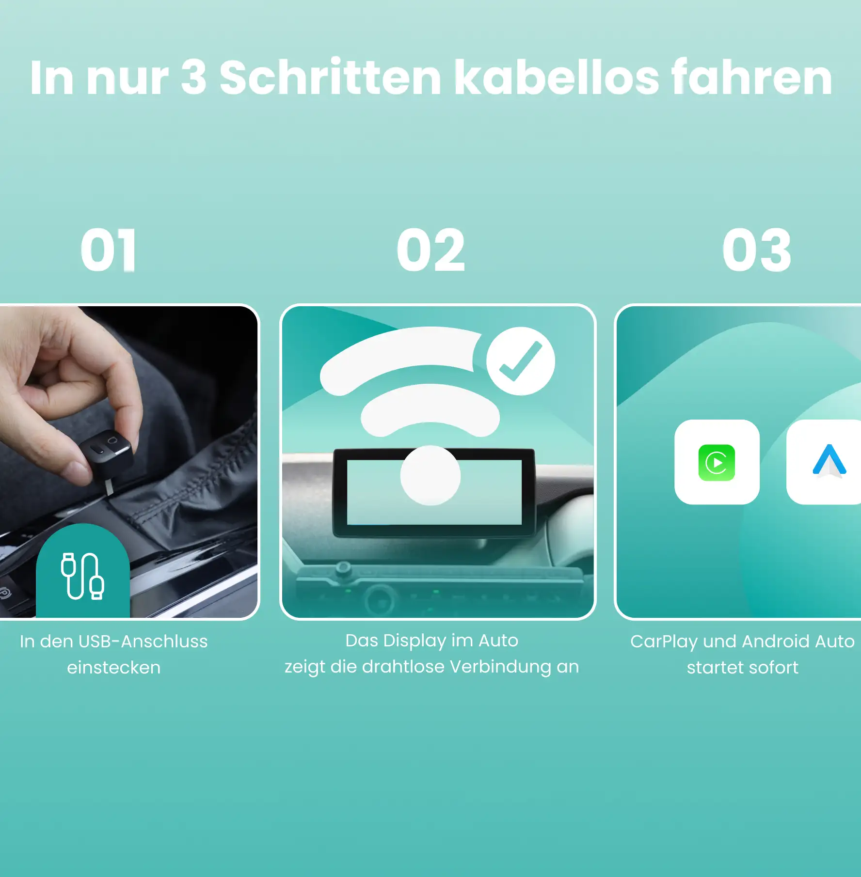 Ottocast® Mini Pico Wireless CarPlay und Android Auto Adapter - Image 10