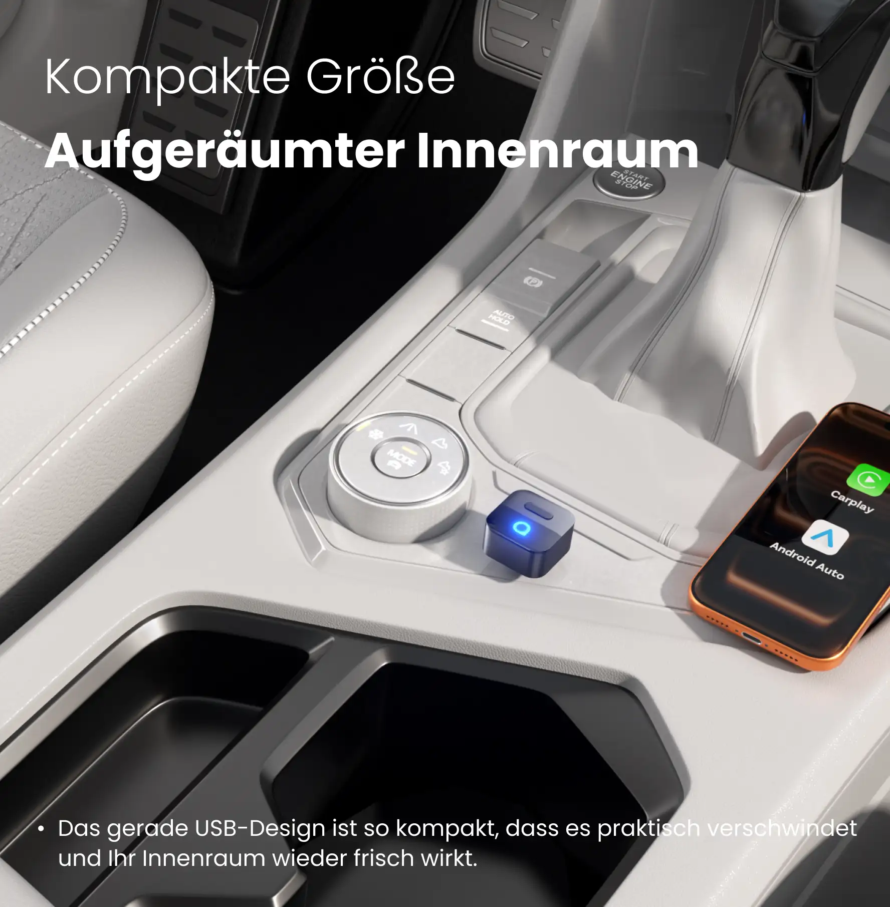 Ottocast® Mini Pico Wireless CarPlay und Android Auto Adapter - Image 4