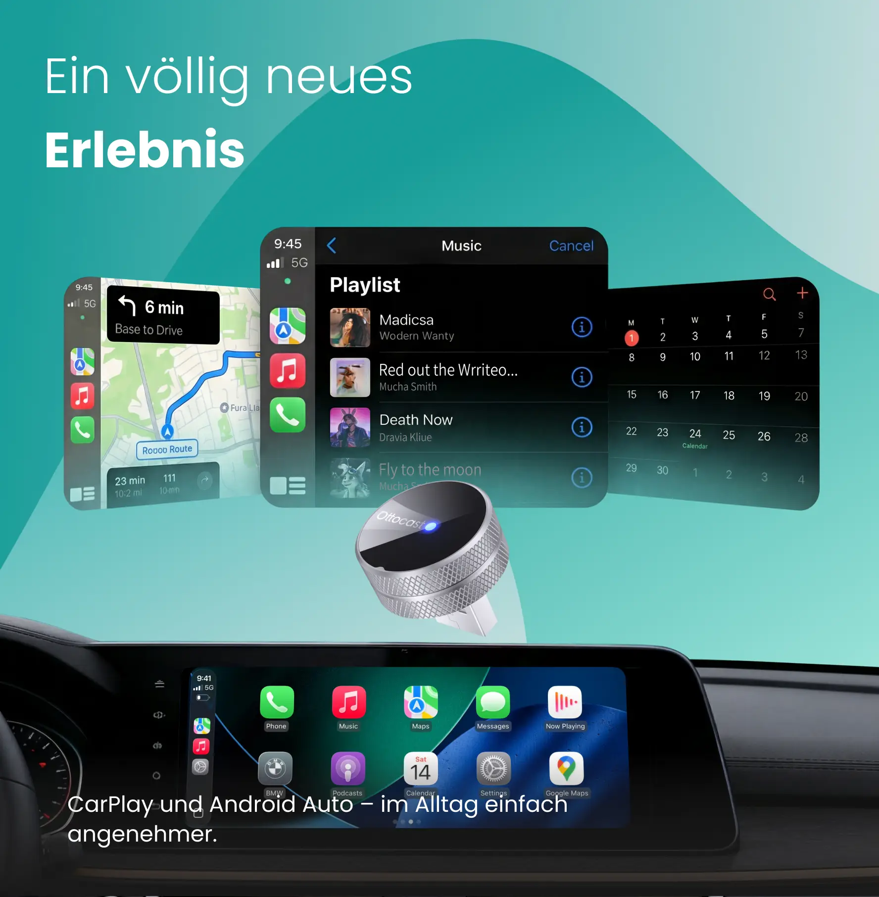 ⏳ 12-Stunden-Blitzangebot! Nicht verpassen! 💥Ottocast® Mini Tube Wireless CarPlay und Android Auto Adapter - Image 5