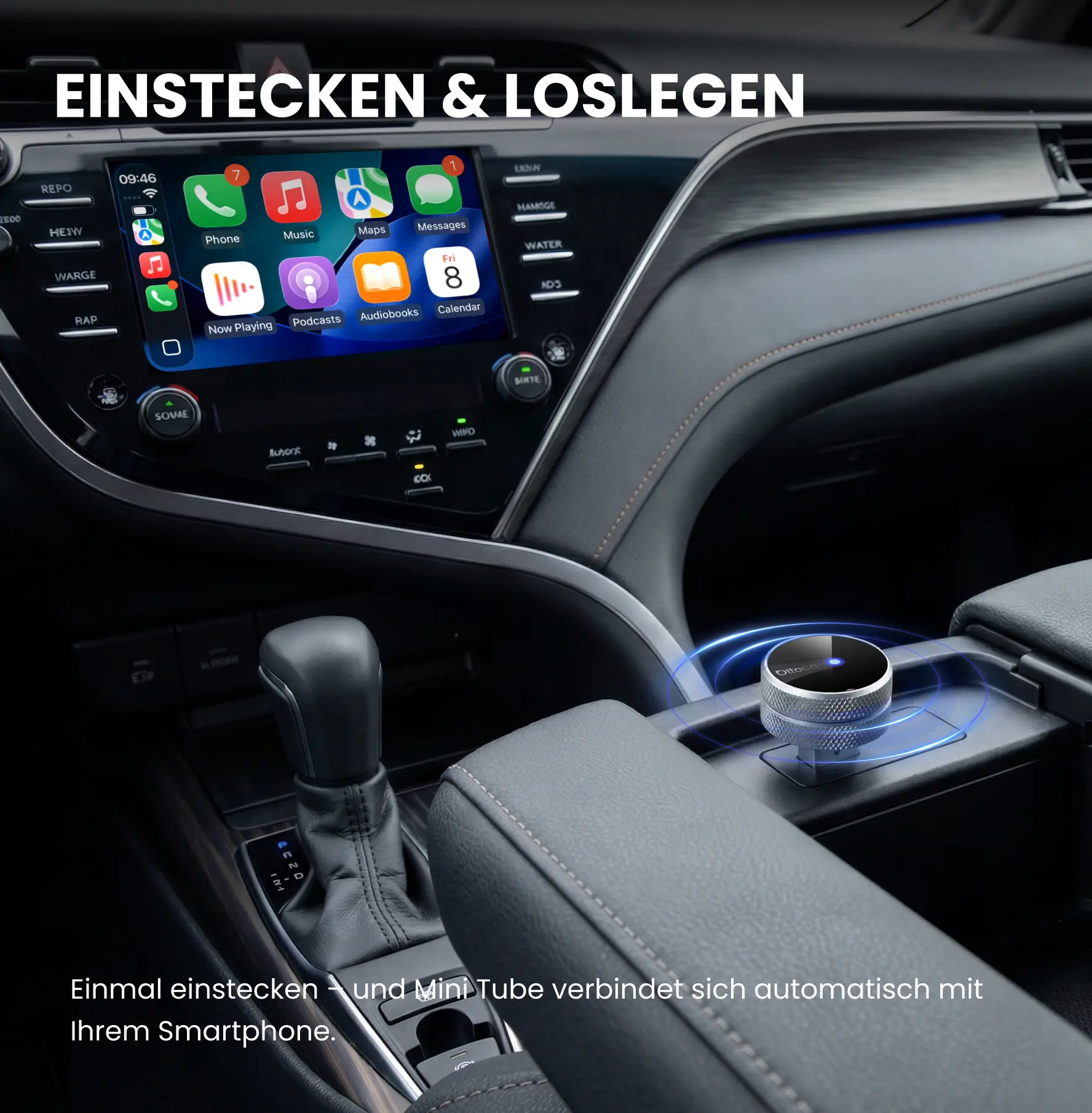 ⏳ 12-Stunden-Blitzangebot! Nicht verpassen! 💥Ottocast® Mini Tube Wireless CarPlay und Android Auto Adapter - Image 7