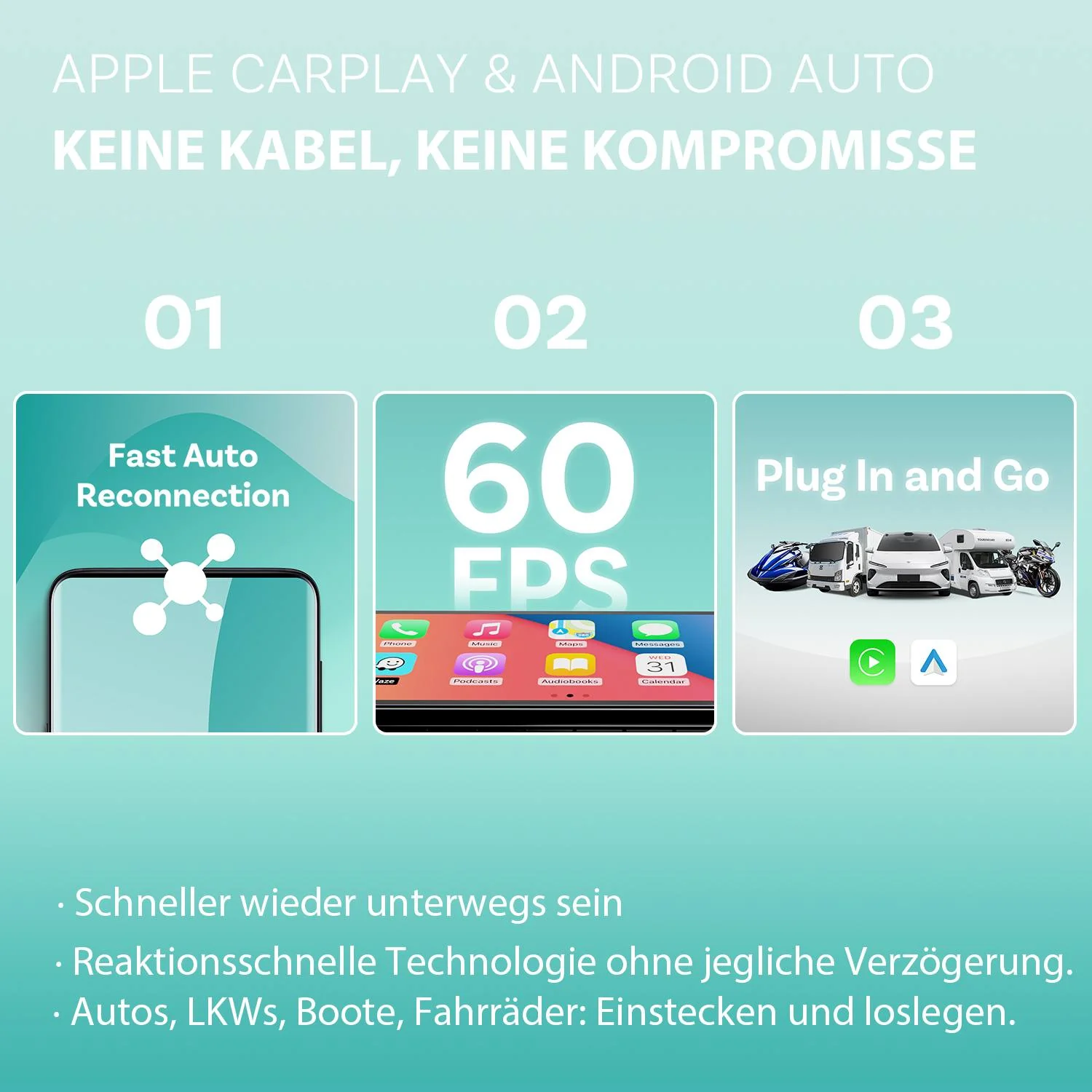 Ottocast® ScreenFlow Wireless CarPlay und Android Auto Display - Image 5