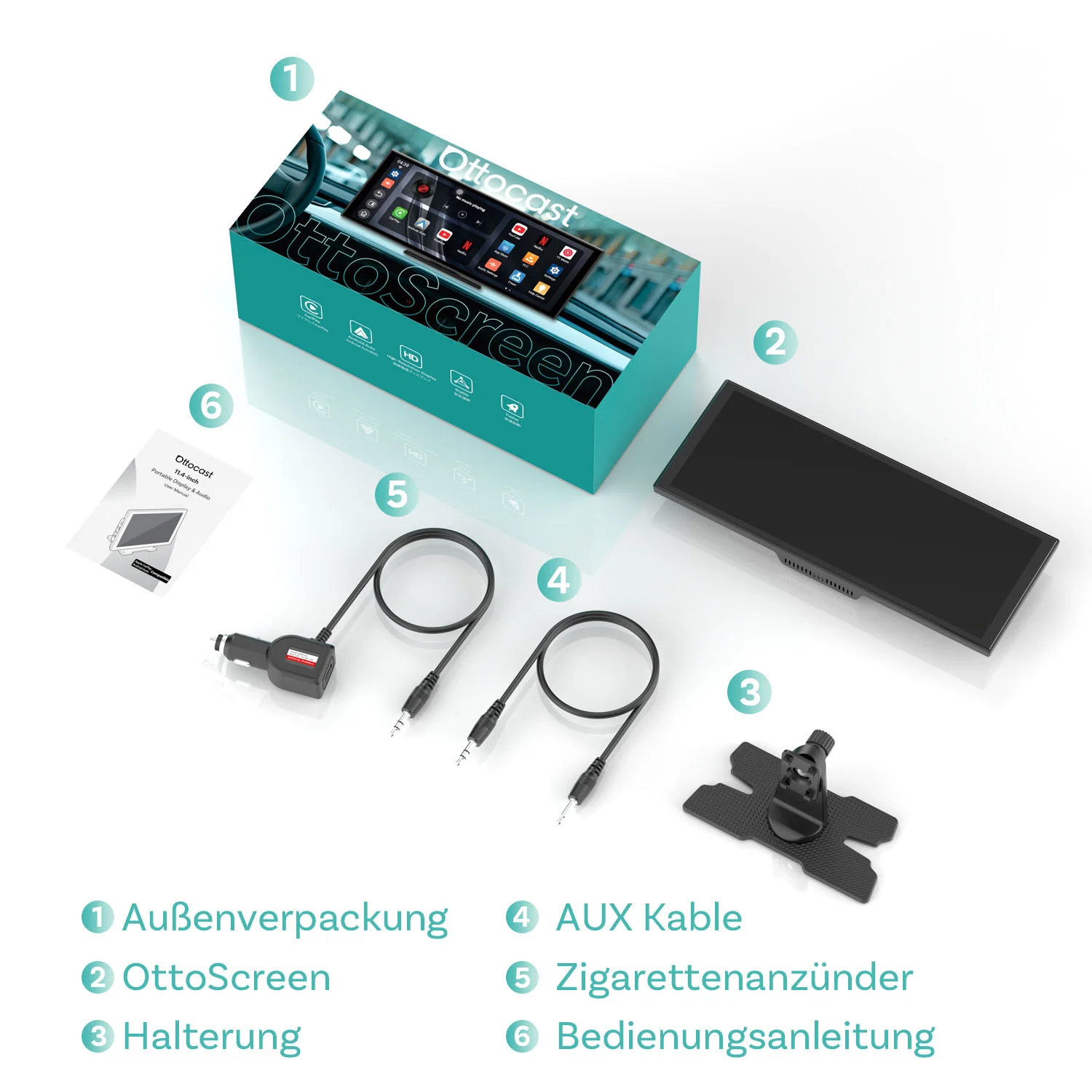 Ottocast® ScreenFlow Wireless CarPlay und Android Auto Display - Image 9