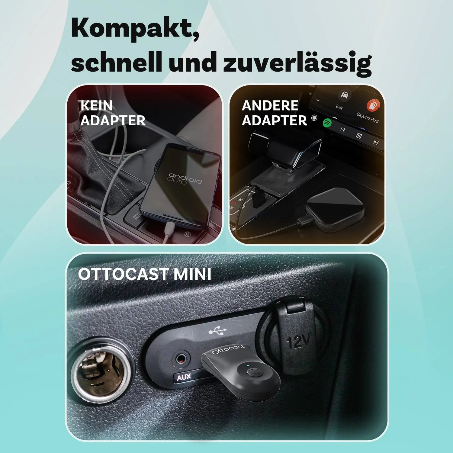 Ottocast® 2026 Mini Wireless CarPlay und Android Auto Adapter - Image 8