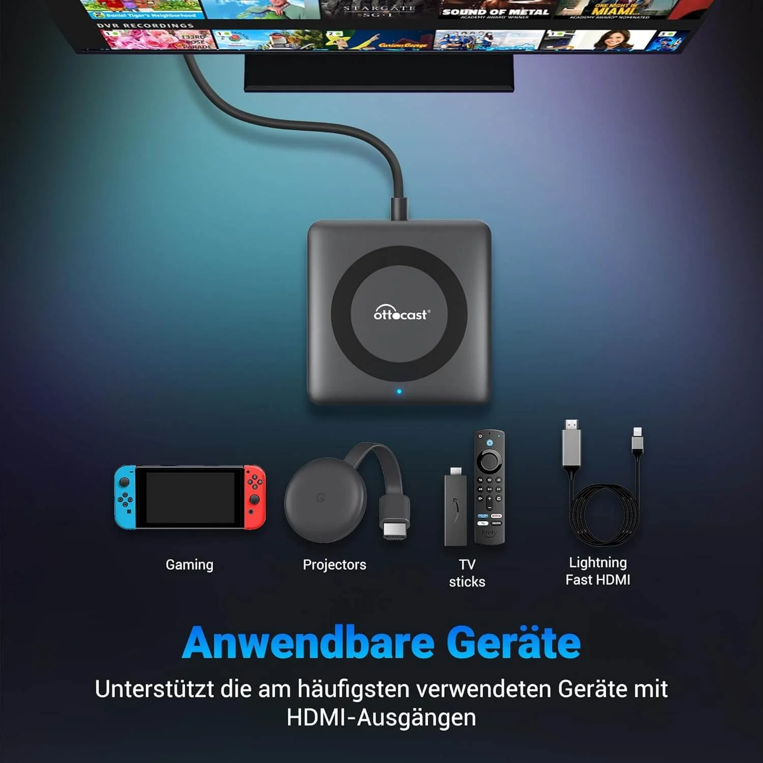 Ottocast® Car Tv Mate Max Universal - Kabelloses CarPlay & Android Auto mit HDMI™-Multimedia - Image 9