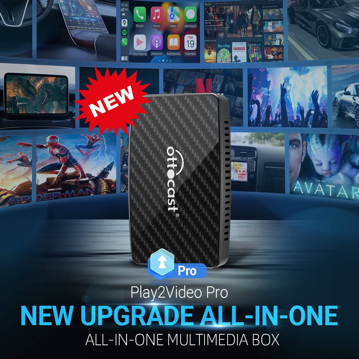 Ottocast® Play2Video Pro kabellose CarPlay und Android Auto Adapter - Image 4