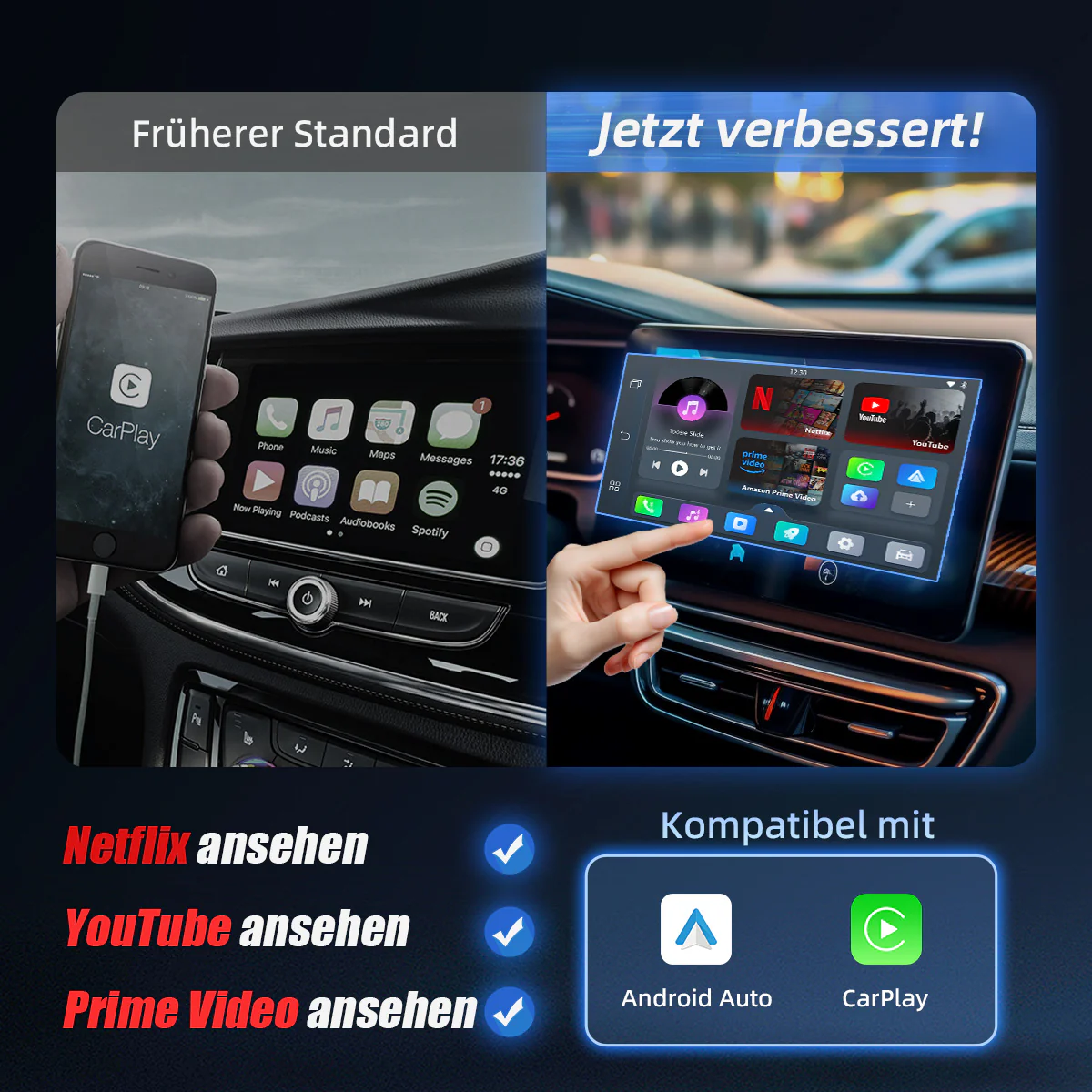 Ottocast® Play2Video Pro kabellose CarPlay und Android Auto Adapter - Image 5